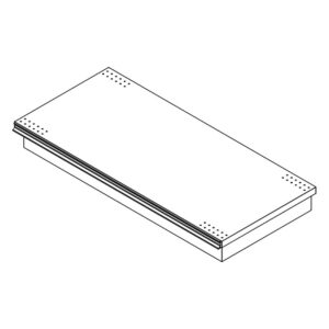Freestanding Metal End Flat, F-Style Square Front Base Shelf