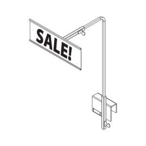 HDTV Sign Holder for Rolling Goods Vertical Divider Bar