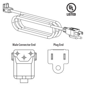 Lumelift HO LED Shelf Power Cord, 90°