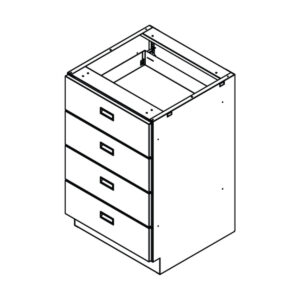 Pharmacy Metal Cabinet with Four Drawers