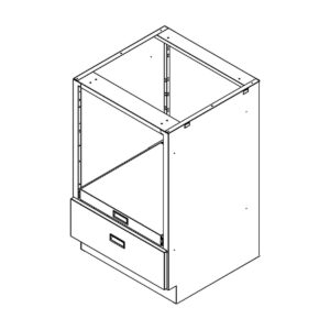 Pharmacy Metal Cabinet Open Unit with Printer Shelf and Bottom Drawer