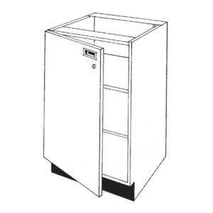 Pharmacy Wood Locking Door Unit with Two Shelves