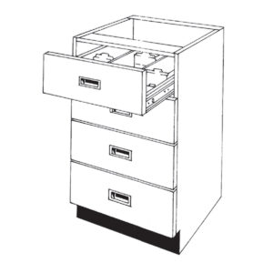 Pharmacy Wood Four Drawer Card File Unit