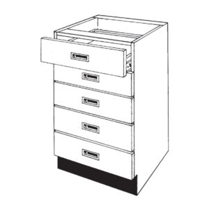 Pharmacy Wood Five Drawer Unit