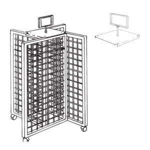Sign Holder For Wire Grid 4-Way Rolling Displayer