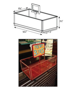 Tube Line Queuing Acrylic Trough with Sign Holder