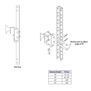 Three Position Overhead Flat Panel TV Attachment Bracket