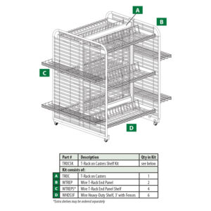 T-Rack on Casters Shelf Kit