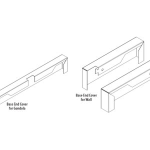 Tubular Pharmacy Base Shelf End Cover, Wall Version