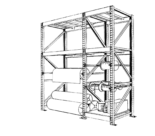 Pallet Rack Roll Goods Display