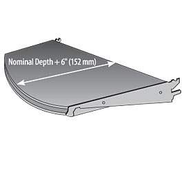 SUSRF(TYPE)-(NW)(ND)-Standard Upper Shelf with Radius Front