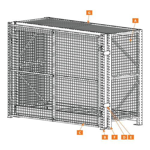 Pallet Rack Offset Security Doors