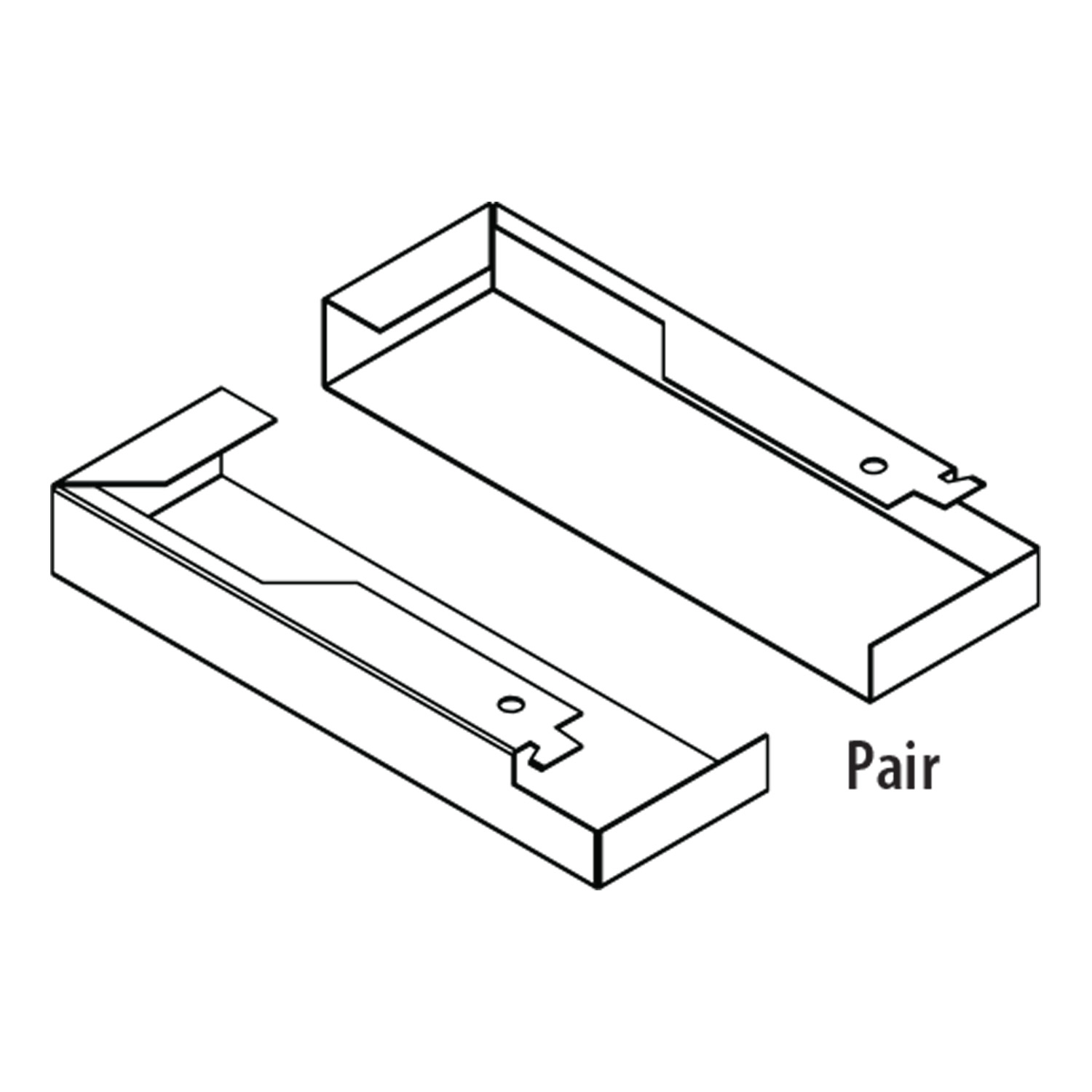 Tubular Pharmacy Base Shelf End Cover, Wall Version