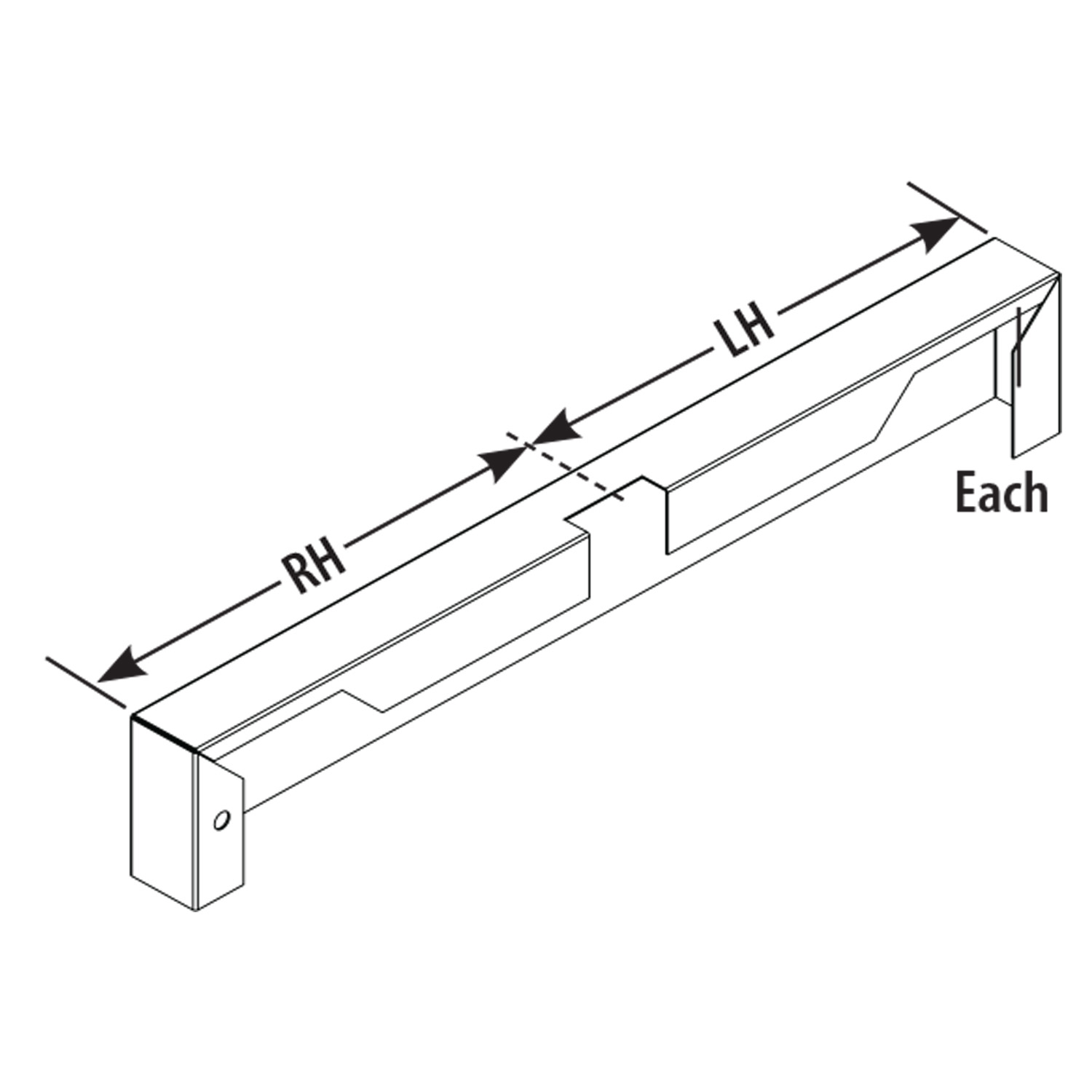 Tubular Pharmacy Base Shelf End Cover, Gondola Version