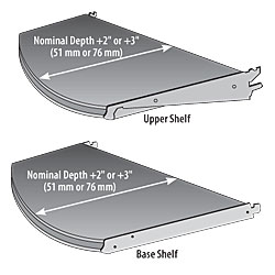 (OPT)MRF-(NW)(ND)-(ED)-Standard Upper & Base Shelf with Multi Radius Front