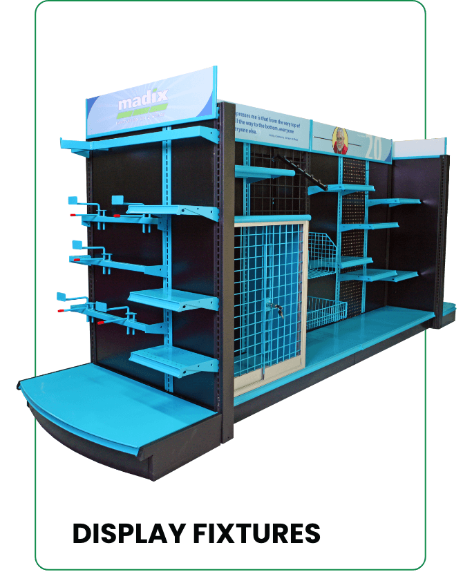 Display fixtures for retail merchandising solutions
