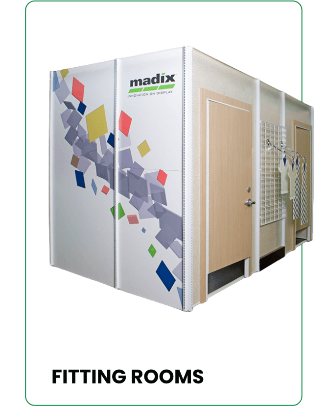 Custom retail fixtures for fitting room layouts
