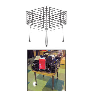 Promo Table with Top Wire Bin